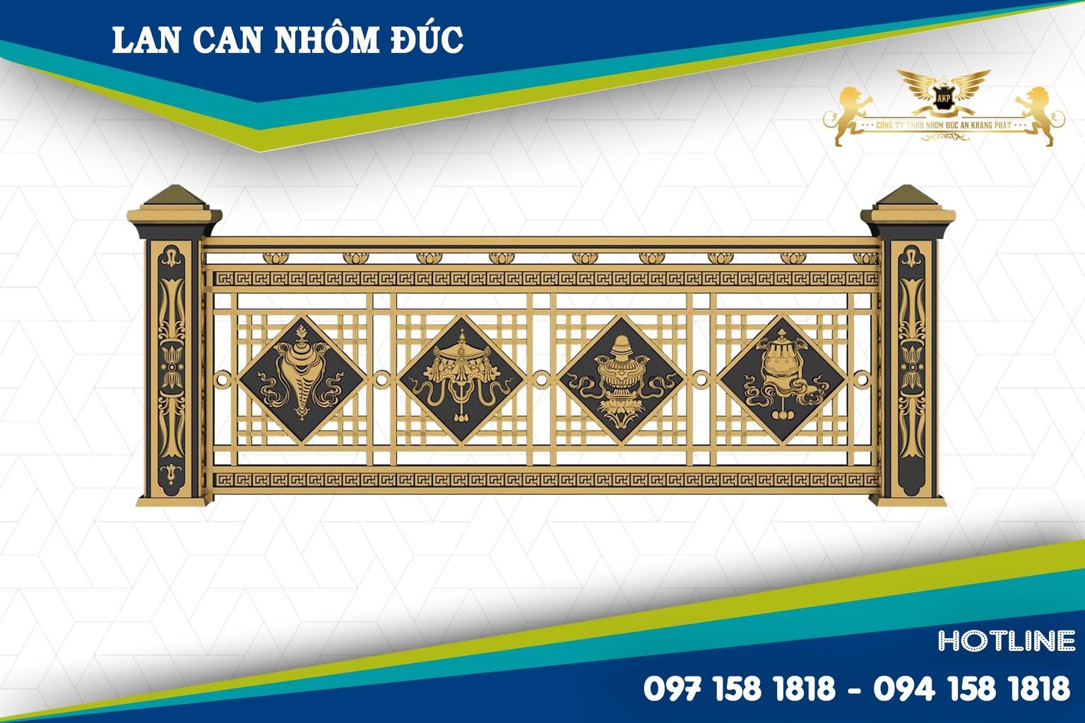 Lan can nhôm đúc - LC011